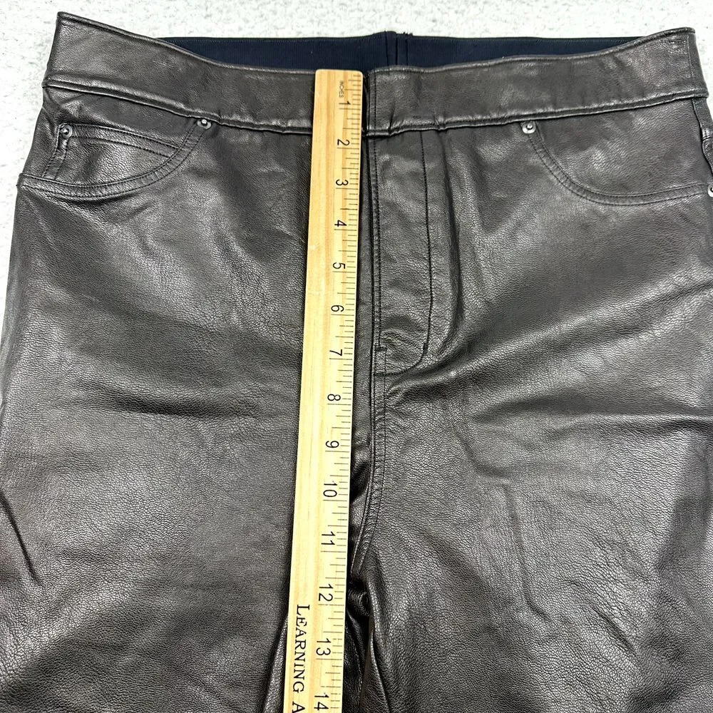 SPANX Faux Leather-Like Skinny Pant Women's Large Black‎ Ankle Stretch Slimming